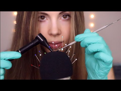 ASMR | Removing Needles From The Mic & Cleaning / Brushing It (Cover On And Off)