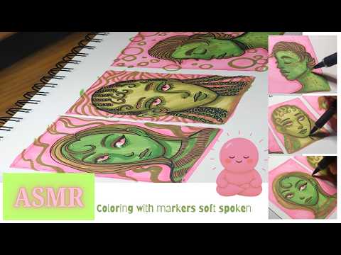 ASMR ˚⊱🪷⊰˚ Soft Spoken 𖹭 Drawing Coloring with markers