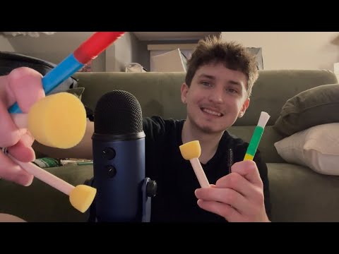 ASMR Sensitive Mic Brushing (Mic Brushing, Whispered, Decreasing Brightness)