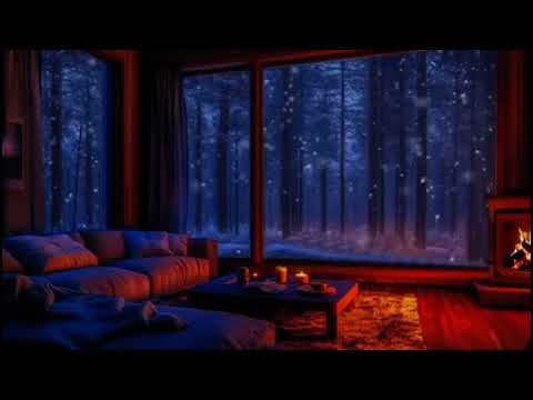 Relaxing Soothing Sounds of Cozy Jazz Music Playing on a Winter Night Ambience