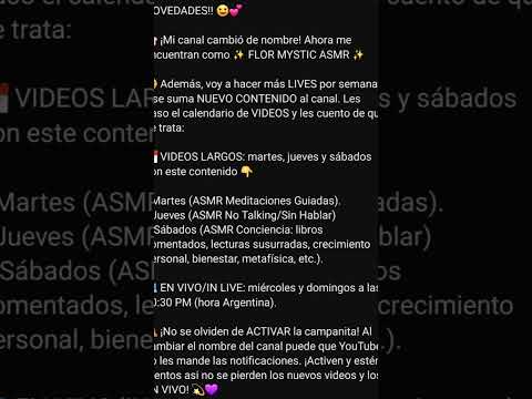 NOVEDADES! CAMBIO DE NOMBRE, MÁS LIVES Y VIDEOS #asmr #asmrespañol #asmrmeditaciónguiada