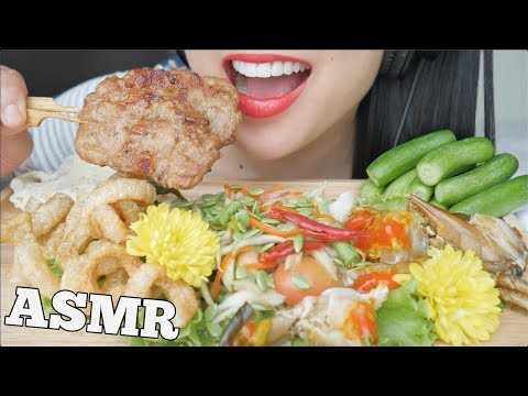 ASMR PICKLE CRAB ปูไข่ดอง + SPICY PAPAYA SALAD ส้มตำ (SATISFYING EATING SOUND) NO TALKING | SAS-ASMR