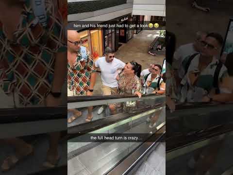 even the guy with his wife was looking…