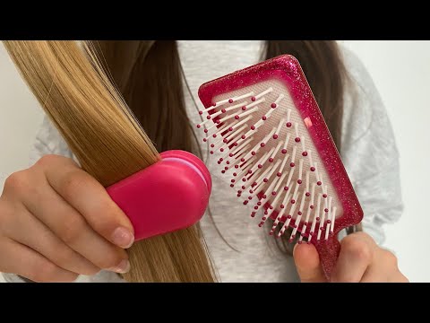 ASMR brushing + straightening your hair | REAL HAIR | spray sounds | lo-fi | no talking