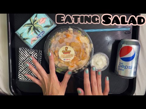 ASMR Eating Salad 🥗 (healthy dinner for me) - eating sounds with Whisper