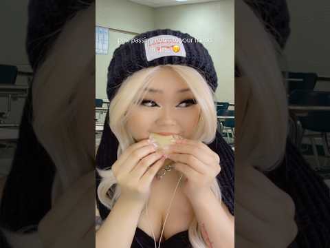 pov passing notes to your friends in class 🫢📚 #asmr #mukbang
