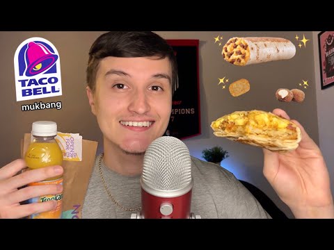 ASMR | Taco Bell Breakfast Mukbang 🔔 🌯(eating sounds)