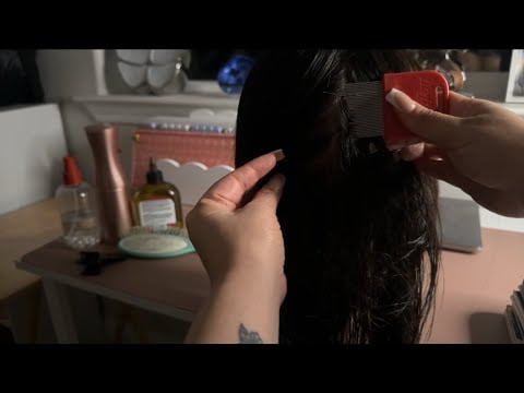 ASMR| Mom checks your head for lice💆🏻‍♀️- nit picking & lice treatment (oiling & spraying) 