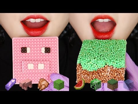 MINECRAFT FOOD ASMR CHOCOLATE ASMR EMOJI FOOD ASMR 🐷