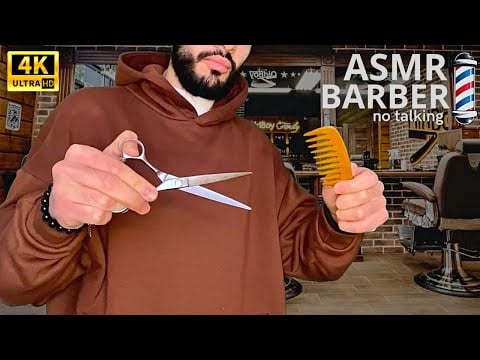 ASMR HAIRCUT - The MOST Realistic Barbershop Haircut. ASMR Barber Fast RAW Barbershop Razor Shave