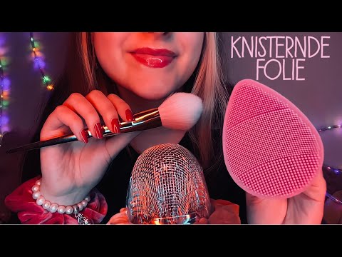 ASMR • Kopfkribbeln mit Frischhaltefolie auf dem Mikrofon 🤯 [Brushing, Crackling] (deutsch/german)