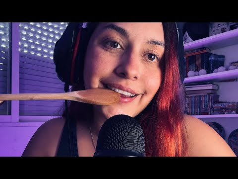 ASMR✨ ME COMO POCO A POCO TU CARITA CON UNA CUCHARA DE MADERA 🪵 ♥️✨