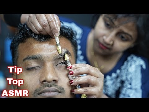 Head Massage From Indian Lady Barber | ASMR Pin Pen Massage | Ear Massage ASMR