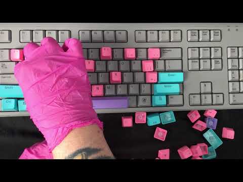 LATEX GLOVES ✋  RELAXING  ▶ KEY CAPS  REPLACEMENT◀  [[ASMR]]