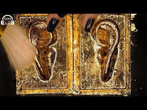 【ASMR】純金の耳を作る音 - The sound of making pure gold leaf ear【シリコン耳】