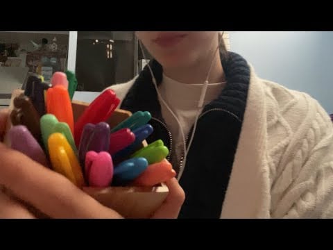 asmr pick a pen game (camera tapping)