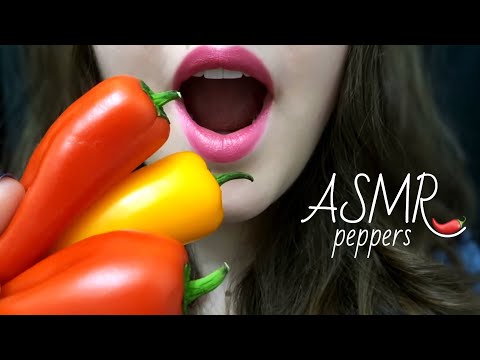 ASMR PEPPERS with RANCH DIP 🌶 EXTREMELY SATISFYING Crunchy Eating Sounds!