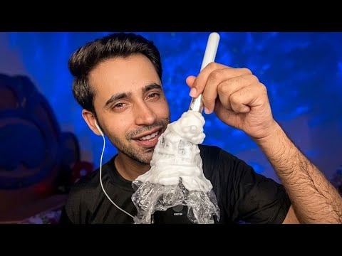 ASMR 30 min⌛ Shaving Cream 🧴on Mic To give Tingles for Sleep 