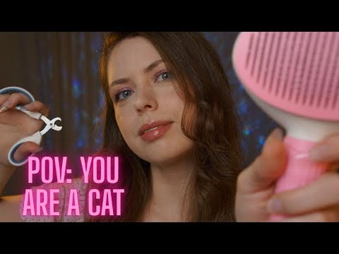 [ASMR] 🐱 POV: You Are a Cat | Eyes and Ears Cleaning, Fur Brushing, Cat Purring