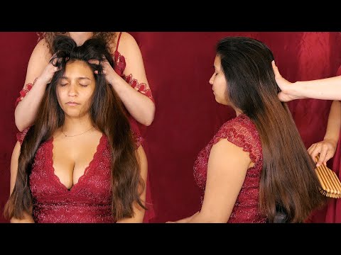 ASMR 💕 Ultra Relaxing Hair Brushing & Scalp Massage, Beautiful Long Hair ⚡ Extra Tingles