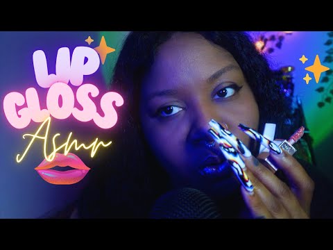 ASMR | LIPGLOSS APPLICATION + WET MOUTH SOUNDS (tingly)