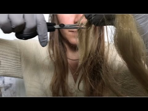 ASMR ✨ - haircut | with latex gloves and real (fake) hair