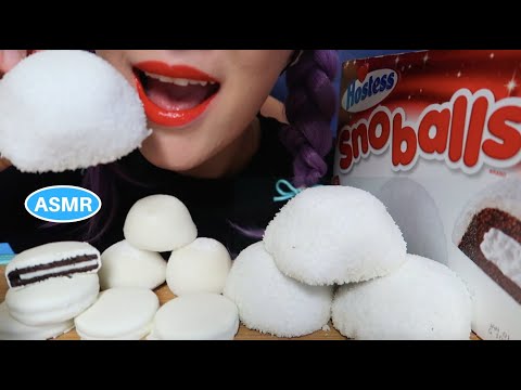 ASMR OREO WHITE FUDGE COVERED,SNOBALLS & MOCHI ICE CREAM |오레오 화이트퍼지,스노볼, 블루베리 찹쌀떡아이스크림 |CURIE.ASMR