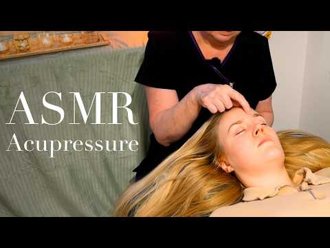 ASMR Acupressure points and massage for colds (Unintentional ASMR, Real person ASMR)