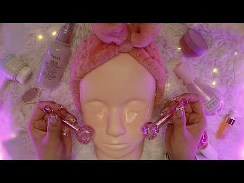 ASMR Dreamy Skincare on Mannequin🧴🌸 Tapping, Soft Whispers 🌙