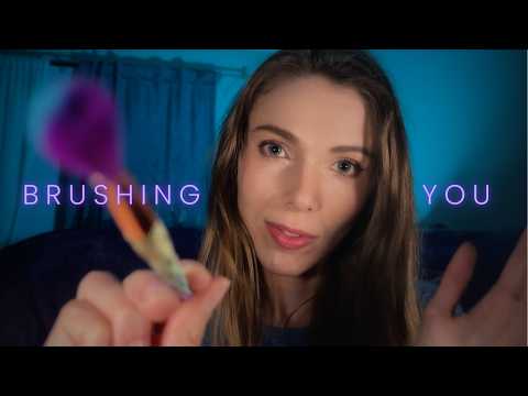 ASMR Face Brushing and Whisper Ramble About Good Movies | Personal Attention