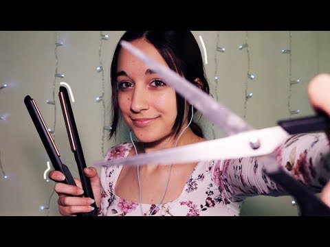 ASMR Hairdresser Roleplay (hair brushing and cutting sounds)