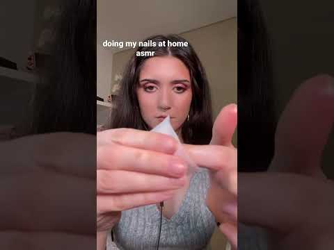 girl does her fake nails at home #asmr #shorts #short