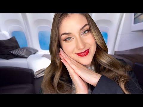 ASMR Deutsch ✈️ First Class Flug nach Paris | Luxury Flight Attendant, Stewardess Roleplay, airplane