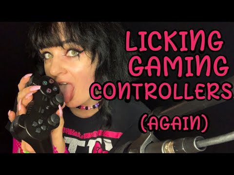 Controller Licking ASMR *Tingly Mouth Sounds* & Hushed Rambling