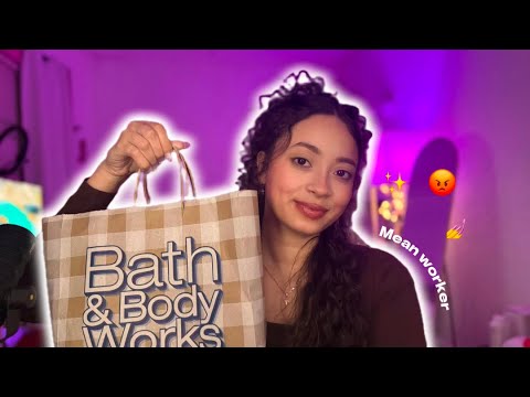 ASMR- BATH AND BODY WORK MEAN WORKER ROLEPLAY (CLICKY) ✨🛍️🛒 💅👊🏼🫸🏼