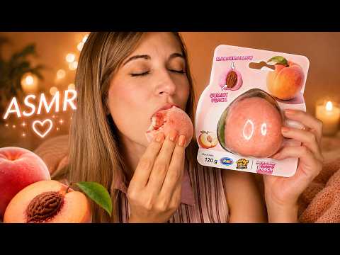 🍑 ASMR COMIENDO GOMINOLA DE MELOCOTÓN GIGANTE  | ¿CUÁNTOS BOCAOS CREES QUE DARÉ? | Español