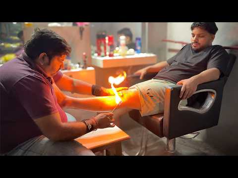 The MOST INTENSE  Fire🔥 Foot Reflexology ASMR Massage By Shamboo Barber | For DEEP Relaxation