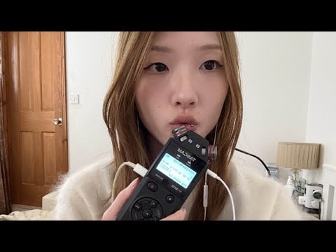 ASMR Tascam Mic Tapping Scratching and Mouth Sounds