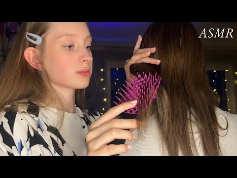 АСМР💆🏽‍♀️МАССАЖ ГОЛОВЫ с ПОДРУГОЙ *расслабление и звуки волос* |ASMR😴 HEAD MASSAGE with FRIEND