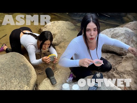 ASMR Fast at the Nature Outdoor⛰️ Spring Waterfall🌲Forest with Sands (mouth sounds)