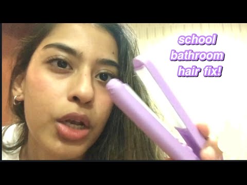 ASMR Friend Straightens your hair FAST in school bathroom 