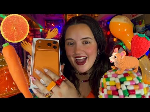 ASMR Unboxing the Orange iPhone 17 + Satisfying Orange Sounds to help you sleep 🍊📱