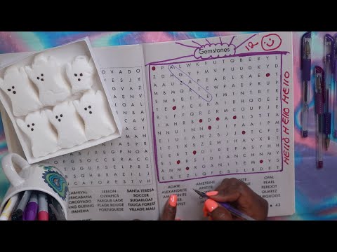 GEMSTONES WORD SEARCH MARSHMALLOW PEEPS ASMR EATING SOUNDS