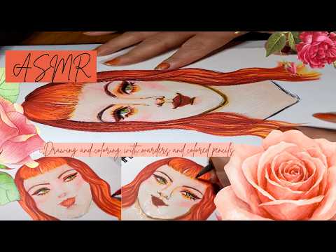 ASMR ˚.🎀 Soft Spoken ⋆.˚ Drawing and Coloring ˚˖𓍢ִ໋❀ Markers and Color Pencils