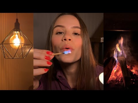 ASMR FICAMOS SEM ENERGIA DURANTE TEMPESTADE (Chuva, fogueira, carinho no rosto e atenção pessoal)