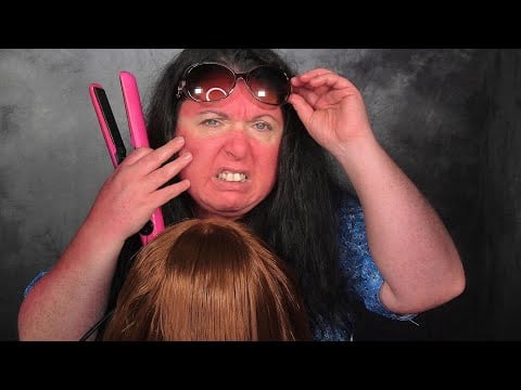 ASMR Hair Salon Roleplay (Hair Straightening, Rude Hairdresser, Funny, Whispering)