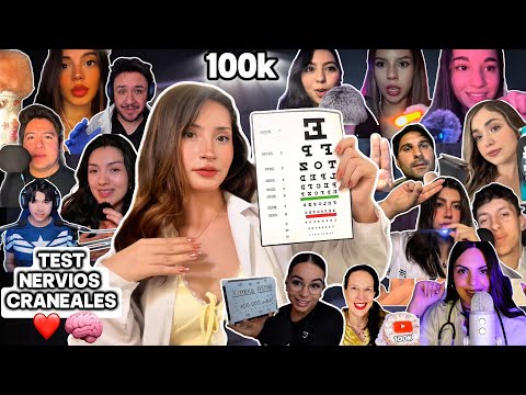 ASMR SUPER TEST de NERVIOS CRANEALES 🧠 MEGA COLABORACIÓN con ASMRartis (Especial 100k) 👑 