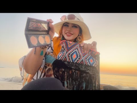 🏝️Bestie doing your makeup on beach ASMR #layeredasmr #relax #makeupasmr