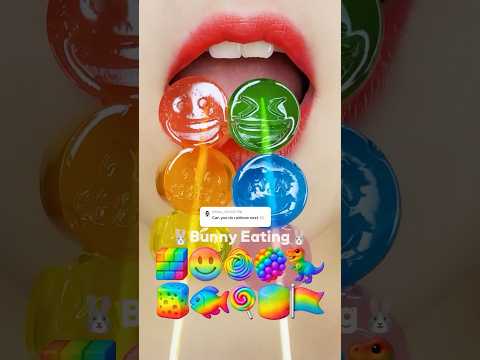 FAST🌈 RAINBOW EMOJI FOOD ASMR MUKBANG (SPED UP)