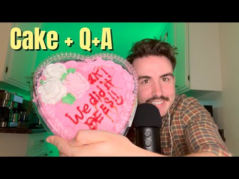 (1 HOUR) ASMR 1k Special! Cake Mukbang & Q+A 🐝